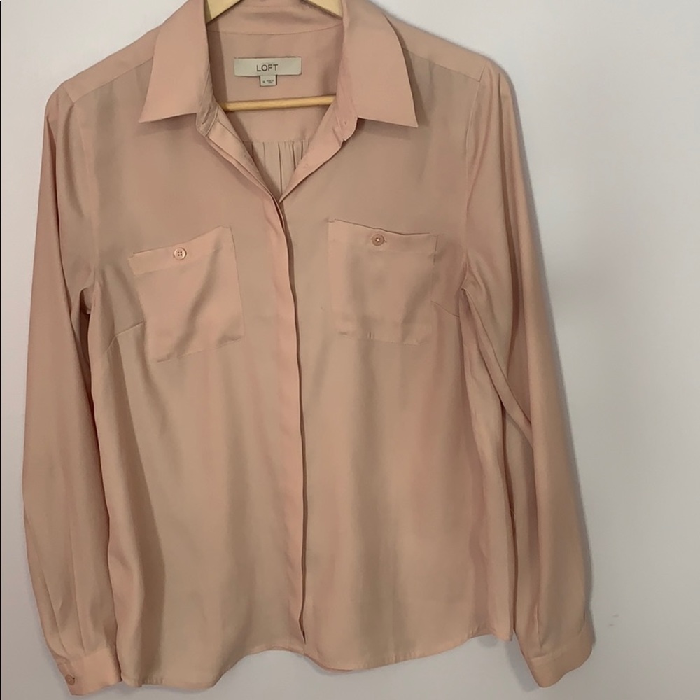Loft Cream Button Down Blouse